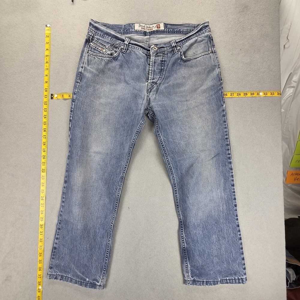 Diesel Jeans‎ Mens Blue 643 Regular Straight Zip Fly Made In Italy Fits 36x27